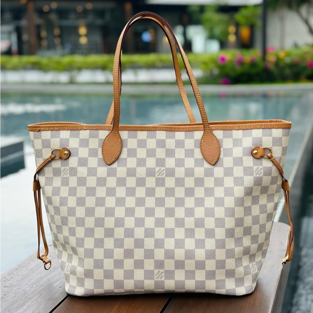 AUTH LOUIS VUITTON DAMIER AZUR MM